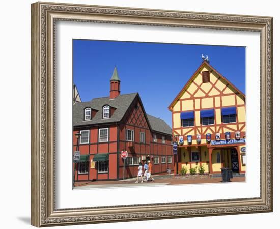 Danish Architecture on Alisal Road, Solvang, Santa Barbara County, Central California-Richard Cummins-Framed Photographic Print