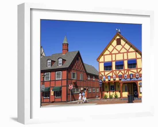 Danish Architecture on Alisal Road, Solvang, Santa Barbara County, Central California-Richard Cummins-Framed Photographic Print