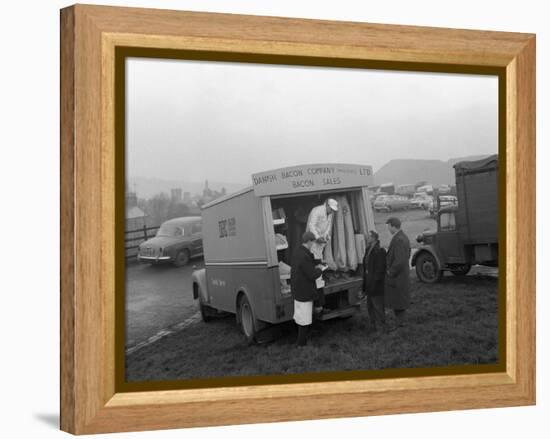 Danish Bacon Company Wholesale Lorry at Barnsley Market, South Yorkshire, 1961-Michael Walters-Framed Premier Image Canvas