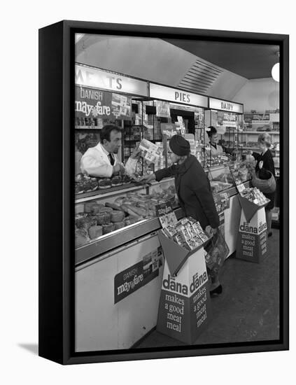 Danish Bacon May Fare Shop Display, Wath Upon Dearne, South Yorkshire, 1964-Michael Walters-Framed Premier Image Canvas