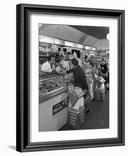 Danish Bacon May Fare Shop Display, Wath Upon Dearne, South Yorkshire, 1964-Michael Walters-Framed Photographic Print