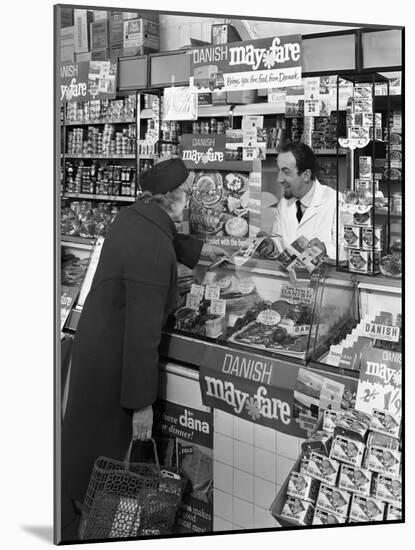 Danish Bacon May Fare Shop Display, Wath Upon Dearne, South Yorkshire, 1964-Michael Walters-Mounted Photographic Print