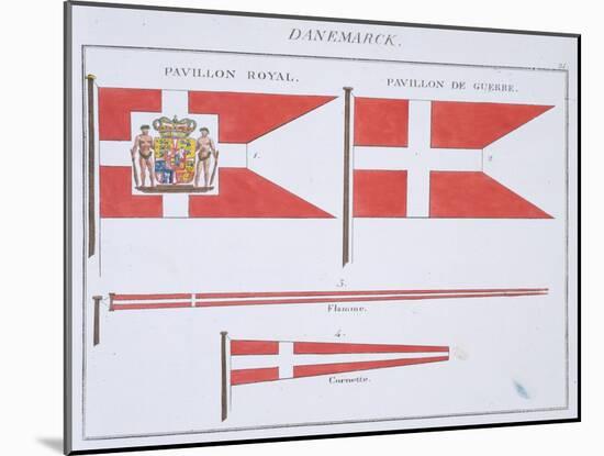 Danish Flags, from a French Book of Flags, c.1819-null-Mounted Giclee Print