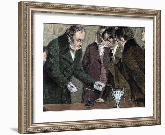 Danish Physicist and Chemist. Oersted Discovers Electromagnetism-Prisma Archivo-Framed Photographic Print