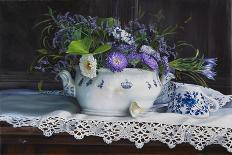 Afternoon Tea con Bottiglia Blu-Danka Weitzen-Framed Giclee Print