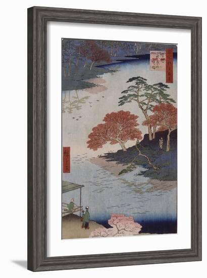 Dans l'enceinte sacrée de sanctuaire d'Akiba-Ando Hiroshige-Framed Giclee Print