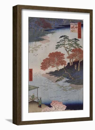 Dans l'enceinte sacrée de sanctuaire d'Akiba-Ando Hiroshige-Framed Giclee Print