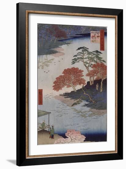 Dans l'enceinte sacrée de sanctuaire d'Akiba-Ando Hiroshige-Framed Giclee Print