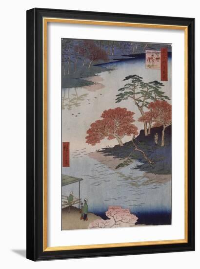 Dans l'enceinte sacrée de sanctuaire d'Akiba-Ando Hiroshige-Framed Giclee Print