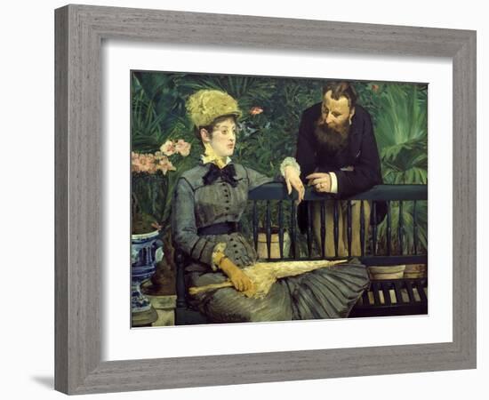 Dans la Serre (In the Winter Garden), 1879-Edouard Manet-Framed Giclee Print