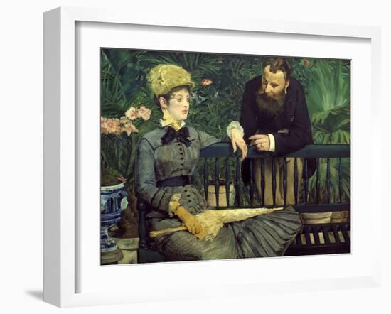 Dans la Serre (In the Winter Garden), 1879-Edouard Manet-Framed Giclee Print