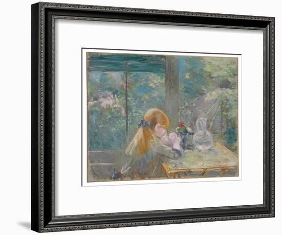 Dans la véranda, 1884 by Berthe Morisot-Berthe Morisot-Framed Giclee Print