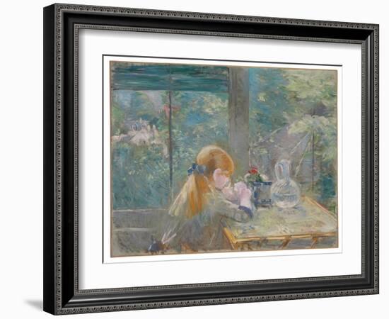 Dans la véranda, 1884 by Berthe Morisot-Berthe Morisot-Framed Giclee Print