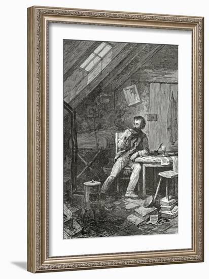 Dans Le Grenier, 19th Century-Édouard Riou-Framed Giclee Print