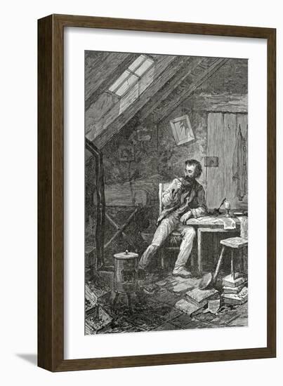 Dans Le Grenier, 19th Century-Édouard Riou-Framed Giclee Print