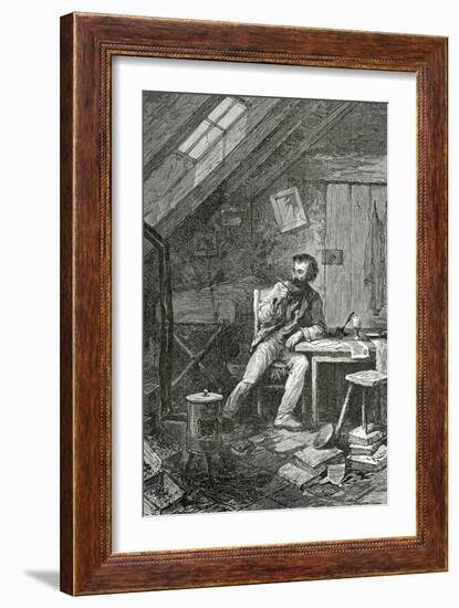 Dans Le Grenier, 19th Century-Édouard Riou-Framed Giclee Print