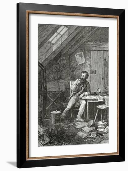 Dans Le Grenier, 19th Century-Édouard Riou-Framed Giclee Print