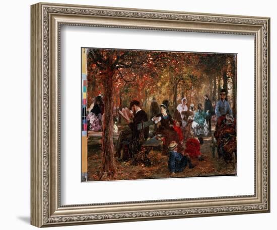 Dans Le Jardin Du Luxembourg a Paris  (In the Jardin De Luxembourg) Peinture D''adolph Friedrich V-Adolph Friedrich Erdmann von Menzel-Framed Giclee Print