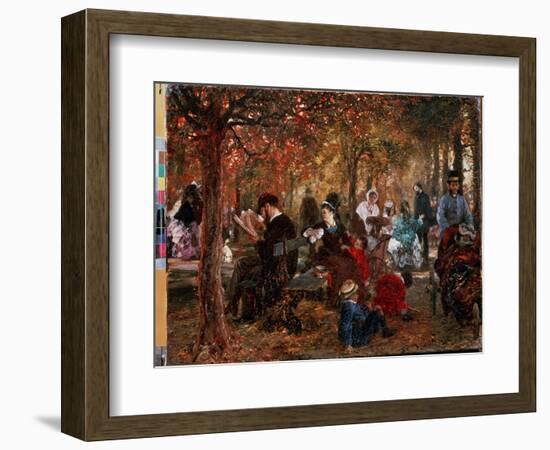 Dans Le Jardin Du Luxembourg a Paris  (In the Jardin De Luxembourg) Peinture D''adolph Friedrich V-Adolph Friedrich Erdmann von Menzel-Framed Giclee Print