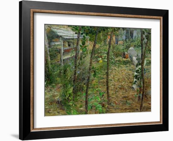 Dans le jardin-In the garden,1885 Canvas, 73 x 92 cm Inv.982.7.1.-Charles Angrand-Framed Giclee Print