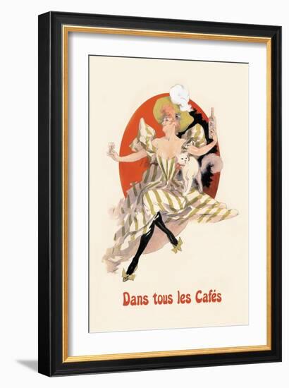 Dans Tous les Cafes: Quinquina Dubonnet-Jules Ch?ret-Framed Art Print