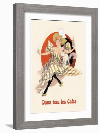 Dans Tous les Cafes: Quinquina Dubonnet-Jules Chéret-Framed Art Print