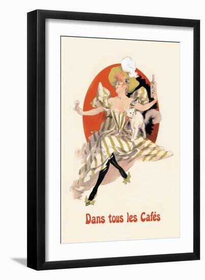 Dans Tous les Cafes: Quinquina Dubonnet-Jules Chéret-Framed Art Print