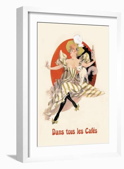 Dans Tous les Cafes: Quinquina Dubonnet-Jules Chéret-Framed Art Print