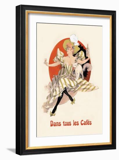 Dans Tous les Cafes: Quinquina Dubonnet-Jules Chéret-Framed Art Print