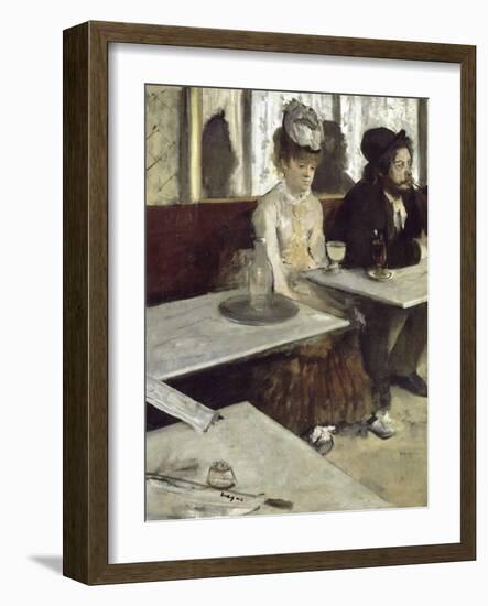 Dans Un Caf‚, Dit Aussi L'Absinthe (In a Caf‚, also Called Absinthe)-Edgar Degas-Framed Giclee Print