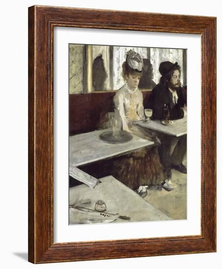 Dans Un Caf‚, Dit Aussi L'Absinthe (In a Caf‚, also Called Absinthe)-Edgar Degas-Framed Giclee Print