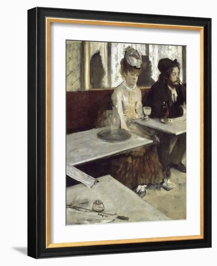 Dans Un Caf‚, Dit Aussi L'Absinthe (In a Caf‚, also Called Absinthe)-Edgar Degas-Framed Giclee Print