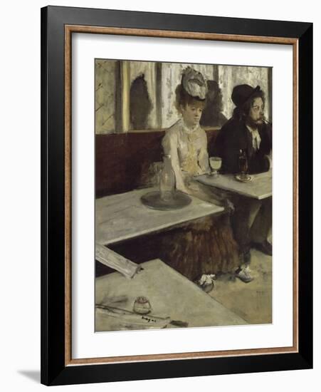Dans un café, dit aussi l'absinthe (Ellen Andrée et Marcellin Desboutin)-Edgar Degas-Framed Giclee Print