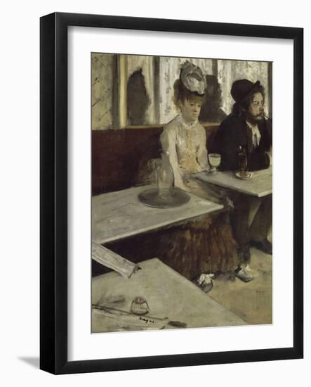 Dans un café, dit aussi l'absinthe (Ellen Andrée et Marcellin Desboutin)-Edgar Degas-Framed Giclee Print