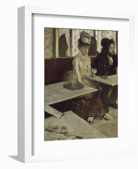 Dans un café, dit aussi l'absinthe (Ellen Andrée et Marcellin Desboutin)-Edgar Degas-Framed Giclee Print