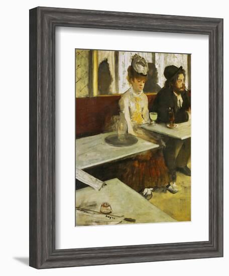 Dans Un Cafe or L'Absinthe, Ellen Andree and Marcellin Desboutin, Around 1875-1876-Edgar Degas-Framed Giclee Print