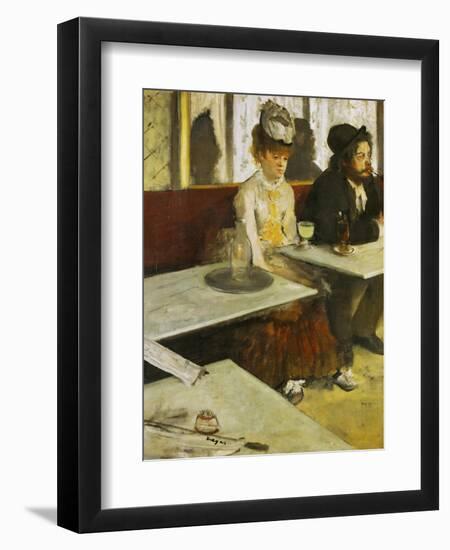 Dans Un Cafe or L'Absinthe, Ellen Andree and Marcellin Desboutin, Around 1875-1876-Edgar Degas-Framed Giclee Print