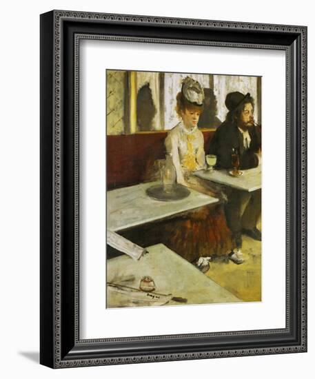 Dans Un Cafe or L'Absinthe, Ellen Andree and Marcellin Desboutin, Around 1875-1876-Edgar Degas-Framed Giclee Print