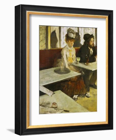 Dans Un Cafe or L'Absinthe, Ellen Andree and Marcellin Desboutin, Around 1875-1876-Edgar Degas-Framed Giclee Print