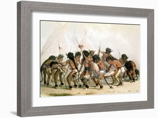 Danse du bison chez les Indiens d'Amérique du Nord-Mc Gahey d'après G. Catlin-Framed Giclee Print