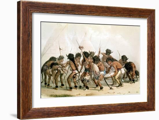 Danse du bison chez les Indiens d'Amérique du Nord-Mc Gahey d'après G. Catlin-Framed Giclee Print