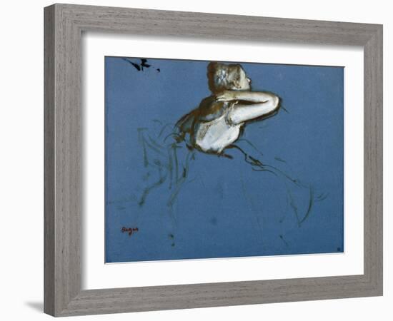 Danseuse assise, vue de profil vers la droite-Edgar Degas-Framed Giclee Print