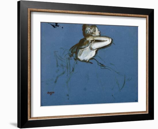 Danseuse assise, vue de profil vers la droite-Edgar Degas-Framed Giclee Print