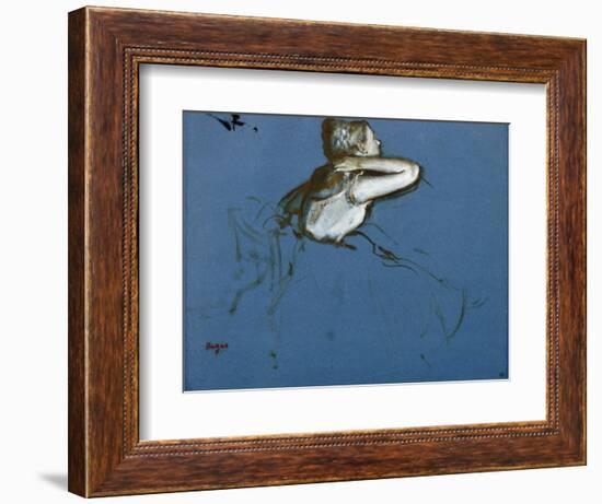 Danseuse assise, vue de profil vers la droite-Edgar Degas-Framed Giclee Print