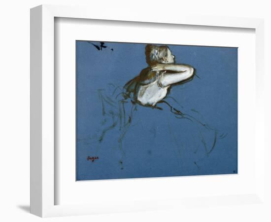 Danseuse assise, vue de profil vers la droite-Edgar Degas-Framed Giclee Print
