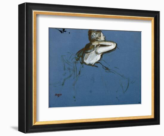 Danseuse assise, vue de profil vers la droite-Edgar Degas-Framed Giclee Print