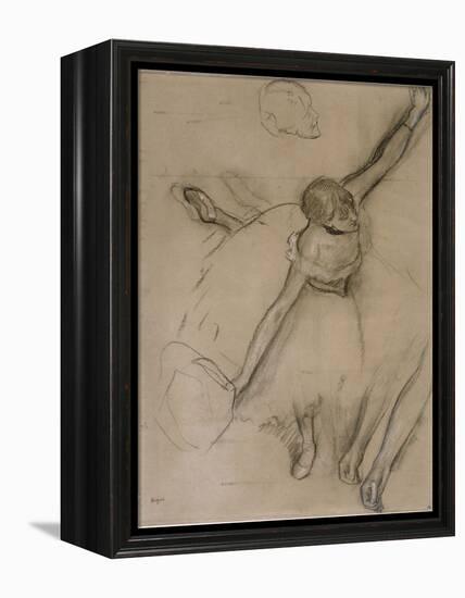 Danseuse au bouquet et étude de bras-Edgar Degas-Framed Premier Image Canvas