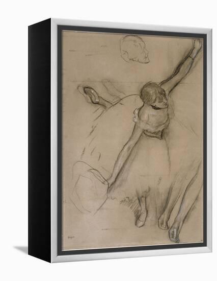 Danseuse au bouquet et étude de bras-Edgar Degas-Framed Premier Image Canvas