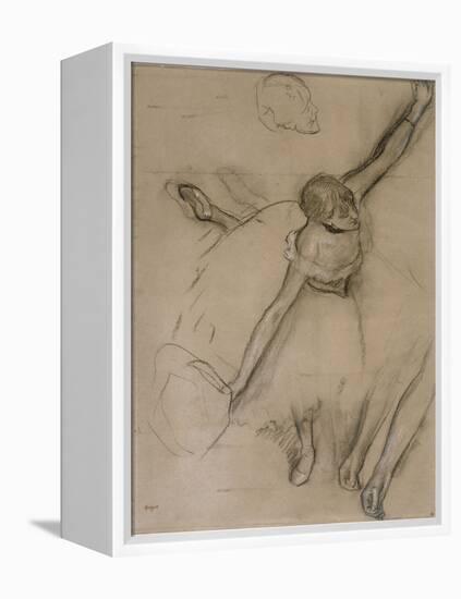 Danseuse au bouquet et étude de bras-Edgar Degas-Framed Premier Image Canvas