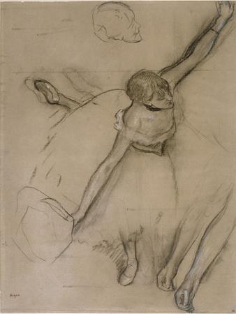 Danseuse au bouquet et étude de bras' Giclee Print - Edgar Degas